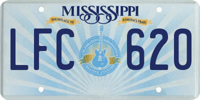 MS license plate LFC620