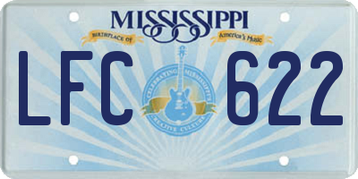 MS license plate LFC622