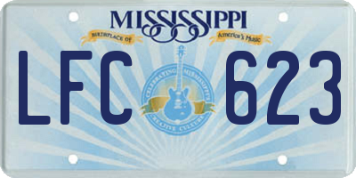 MS license plate LFC623