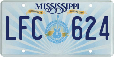 MS license plate LFC624