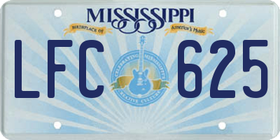 MS license plate LFC625