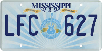 MS license plate LFC627