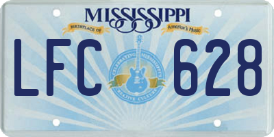 MS license plate LFC628