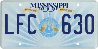 MS license plate LFC630