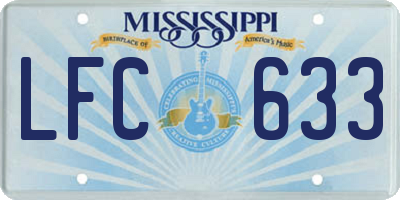MS license plate LFC633