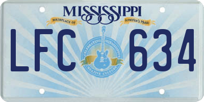 MS license plate LFC634