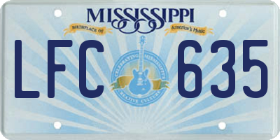 MS license plate LFC635