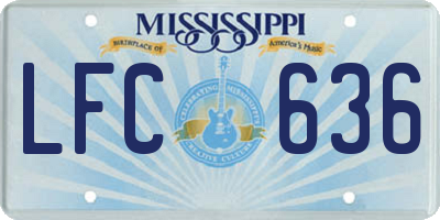 MS license plate LFC636