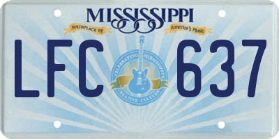 MS license plate LFC637
