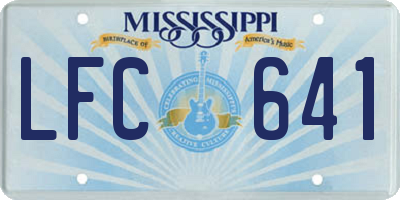 MS license plate LFC641
