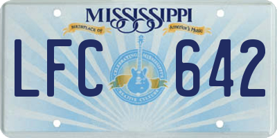 MS license plate LFC642
