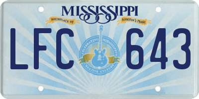 MS license plate LFC643
