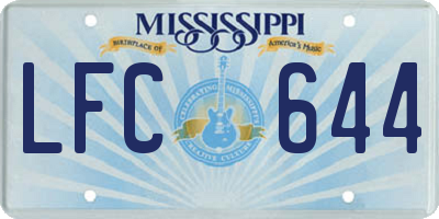 MS license plate LFC644