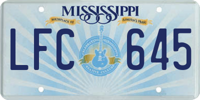 MS license plate LFC645