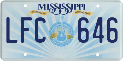 MS license plate LFC646