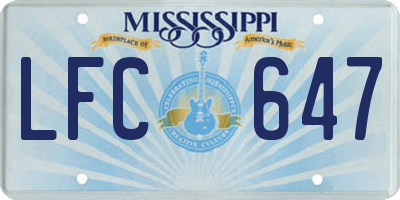 MS license plate LFC647