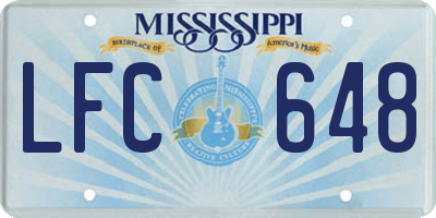 MS license plate LFC648
