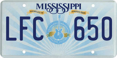 MS license plate LFC650