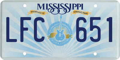 MS license plate LFC651