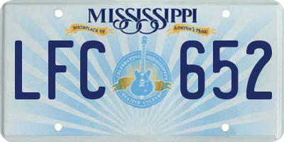 MS license plate LFC652