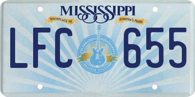MS license plate LFC655