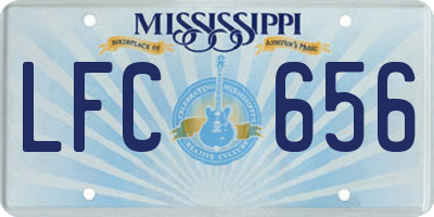 MS license plate LFC656