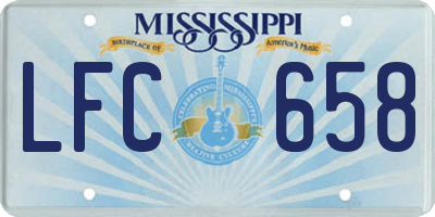MS license plate LFC658