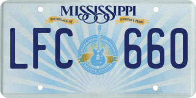 MS license plate LFC660