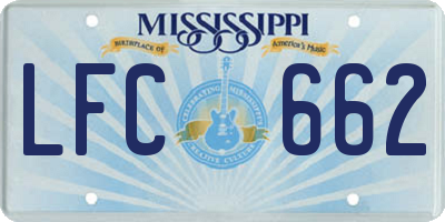 MS license plate LFC662