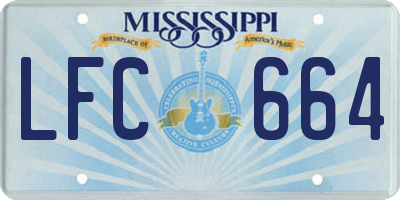 MS license plate LFC664