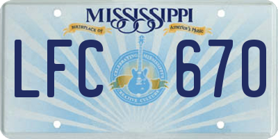 MS license plate LFC670