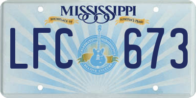 MS license plate LFC673