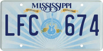 MS license plate LFC674