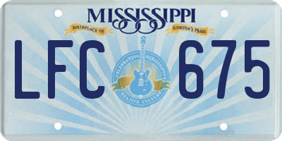 MS license plate LFC675