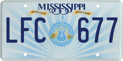 MS license plate LFC677