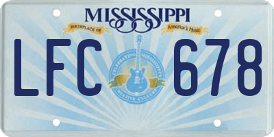 MS license plate LFC678