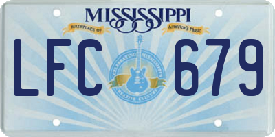 MS license plate LFC679