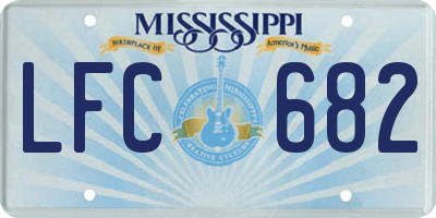MS license plate LFC682