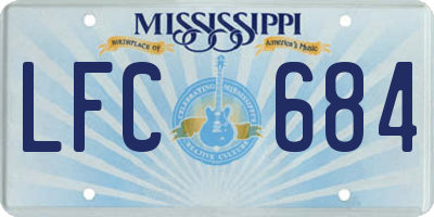 MS license plate LFC684