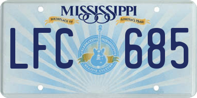 MS license plate LFC685