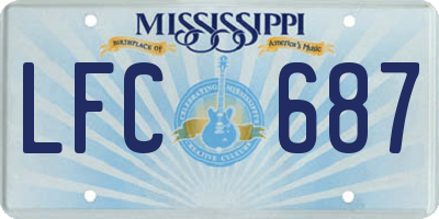 MS license plate LFC687