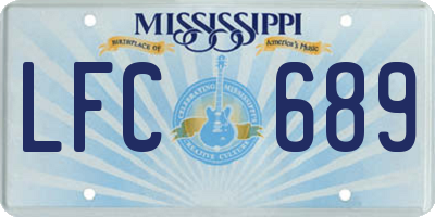 MS license plate LFC689