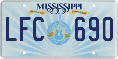 MS license plate LFC690