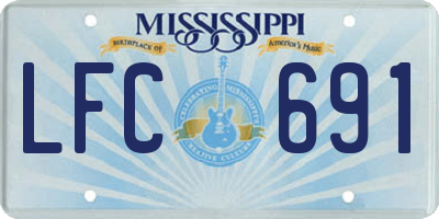 MS license plate LFC691