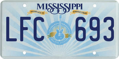 MS license plate LFC693
