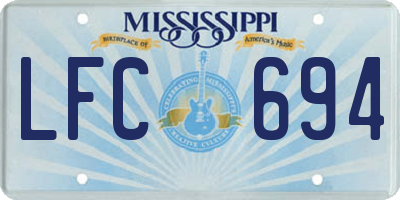 MS license plate LFC694