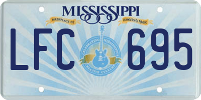 MS license plate LFC695