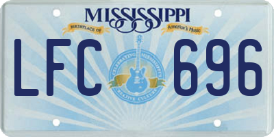 MS license plate LFC696