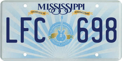 MS license plate LFC698