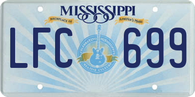 MS license plate LFC699